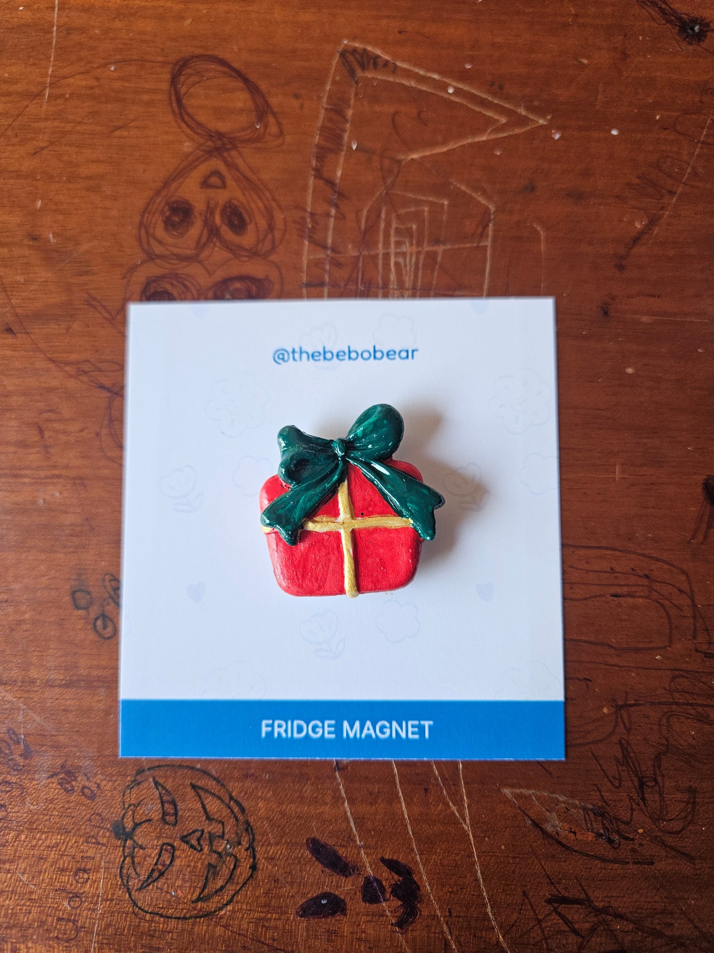 Porcelain Clay Fridge Magnet (Present)