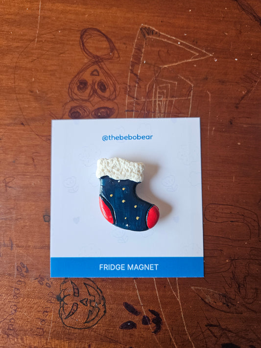 Porcelain Clay Fridge Magnet (Christmas Stockings)