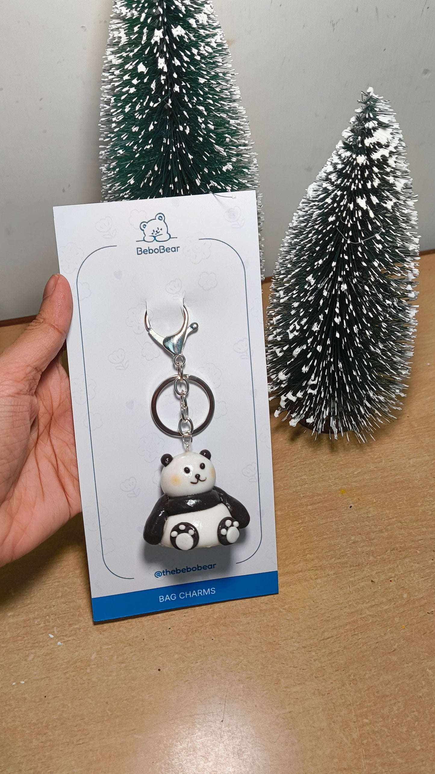 Panda Porcelain Clay Bag Charm